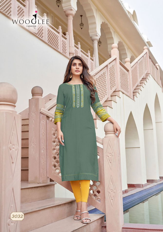 Salonee Vol 7 By Wooglee Rayon Designer Kurtis Wholesalers In Delhi